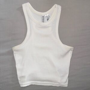 White high neck tank top